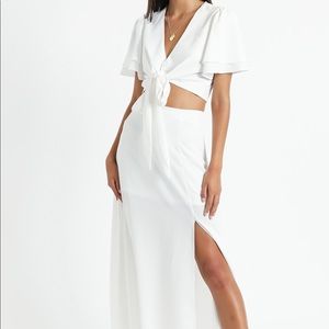 Showpo First Thing Two Piece Set in White